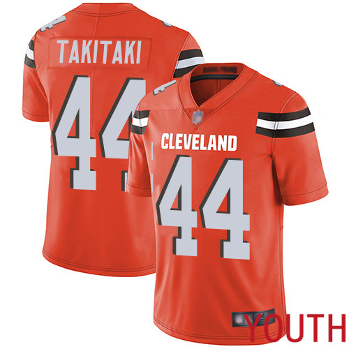 Cleveland Browns Sione Takitaki Youth Orange Limited Jersey 44 NFL Football Alternate Vapor Untouchable